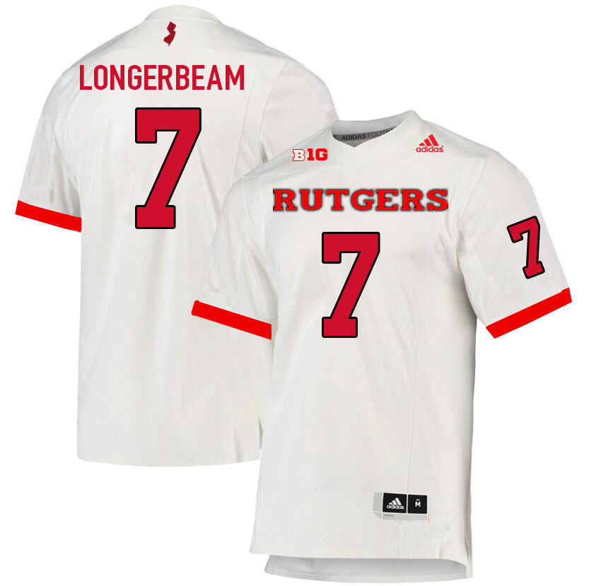 Men #7 Robert Longerbeam Rutgers Scarlet Knights College Football Jerseys Sale-White - Click Image to Close